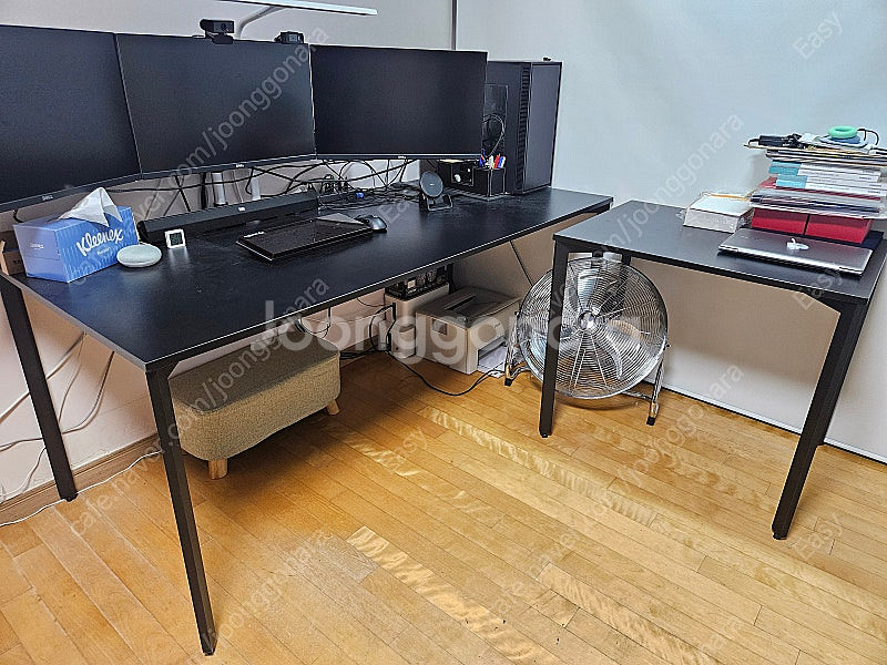 컴퓨터 책상 1800x800 올블랙 다가구 페르마타 스...--2