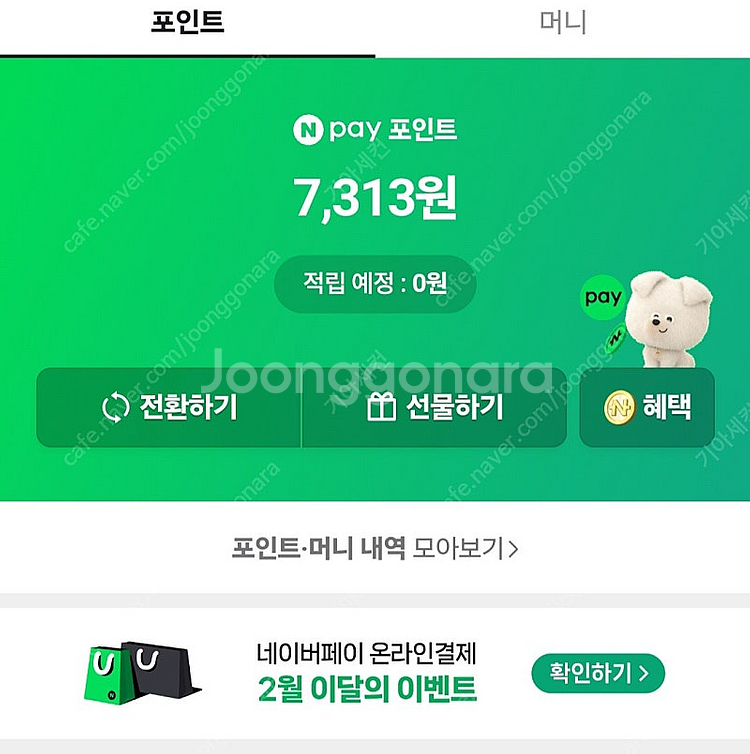 네이버 페이 7300원--0
