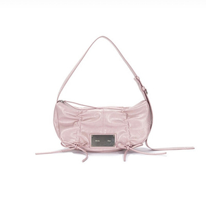 [마뗑킴]가방 핸드백 HALF SHIRRING RIBBON ROUND BAG IN PINK(미착용)