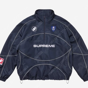 슈프림 리플렉티브 파이핑 풀오버 네이비 스몰 미디움 Supreme Reflective Piping Pullover Navy