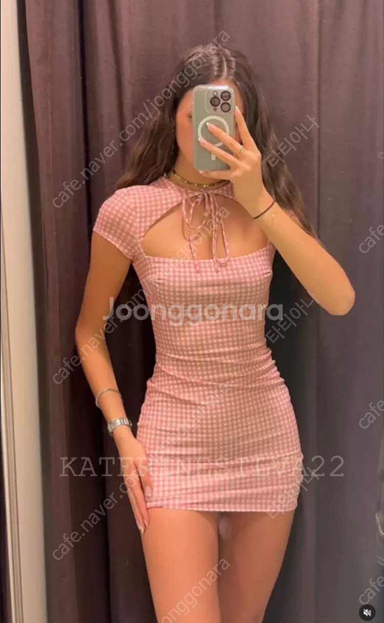 zara 자라 리본 깅엄 체크 원피스 59900-359...--0
