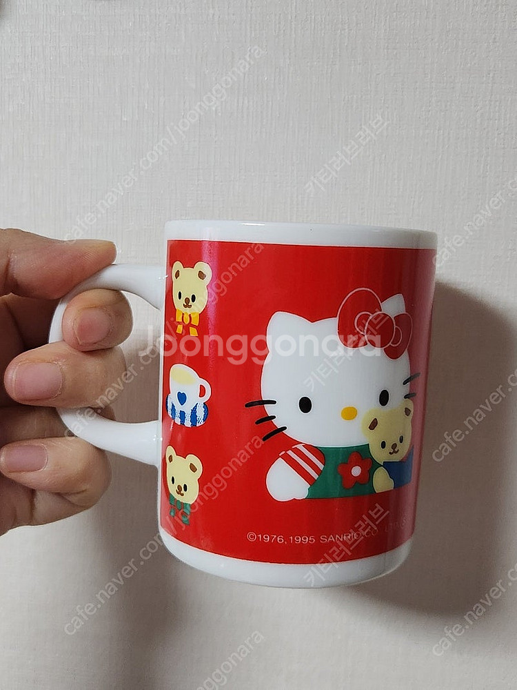 헬로키티 고전 도자기 머그컵 1995 빈티지 키티 고전...--3