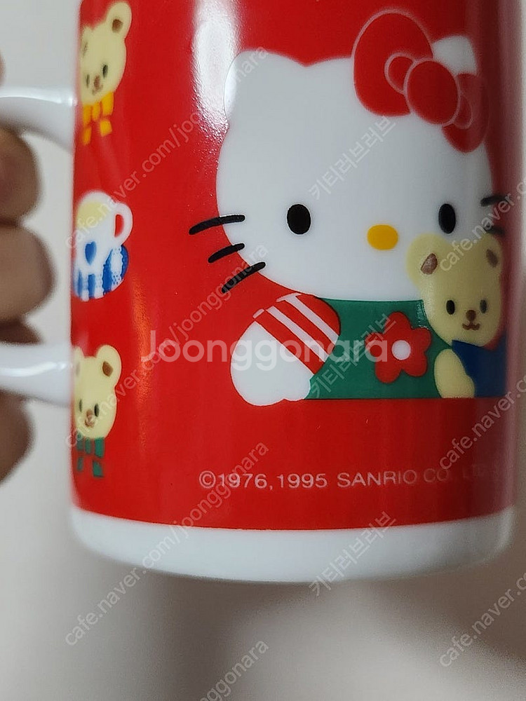 헬로키티 고전 도자기 머그컵 1995 빈티지 키티 고전...--4