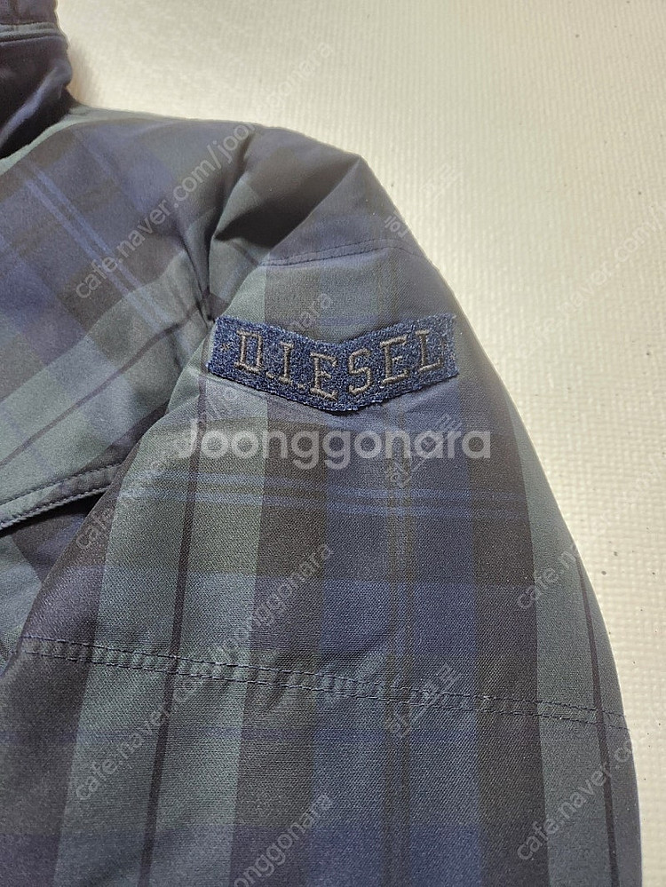 디젤 블랙와치 타탄체크 패딩 파카 덕다운 M--1