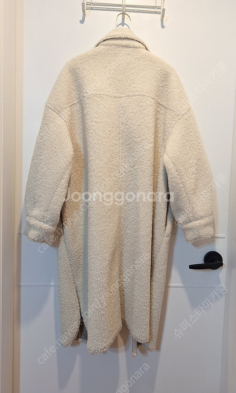 H&M 에이치엔앰 여성 양털 뽀글이 롱코트--1