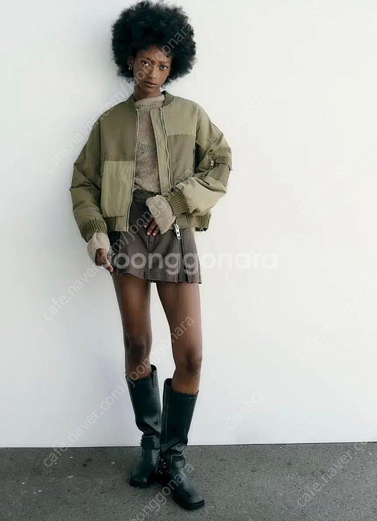 자라(ZARA)/패치워크봄버재킷/xs--0