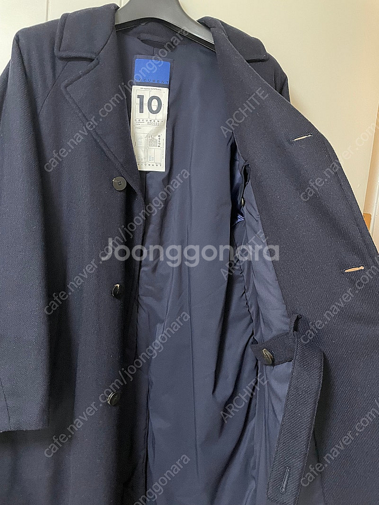 [M] 도큐먼트 패디드 울 오버코트 navy--1