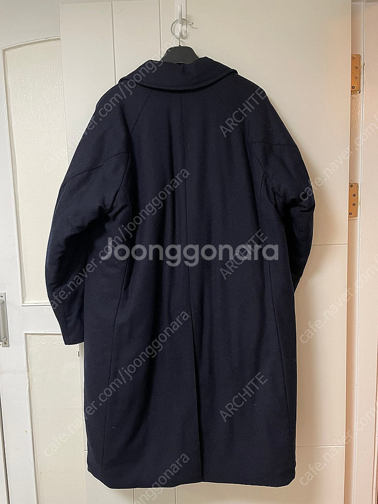 [M] 도큐먼트 패디드 울 오버코트 navy--3