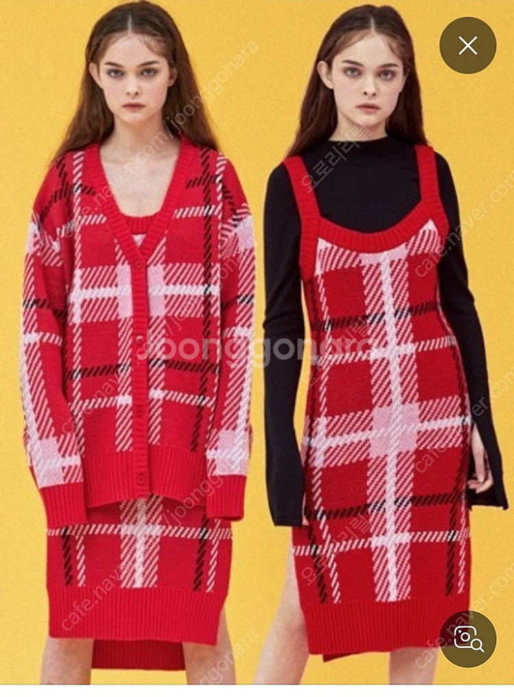 오늘만 싸게 아이아이 eyeye 가디건 +원피스 빨강 ...--1