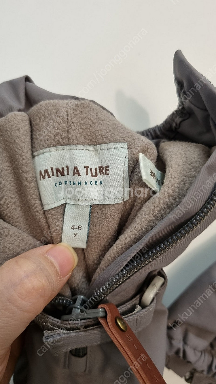 미니어쳐 스키장갑 그레이 4~6y 중고--3