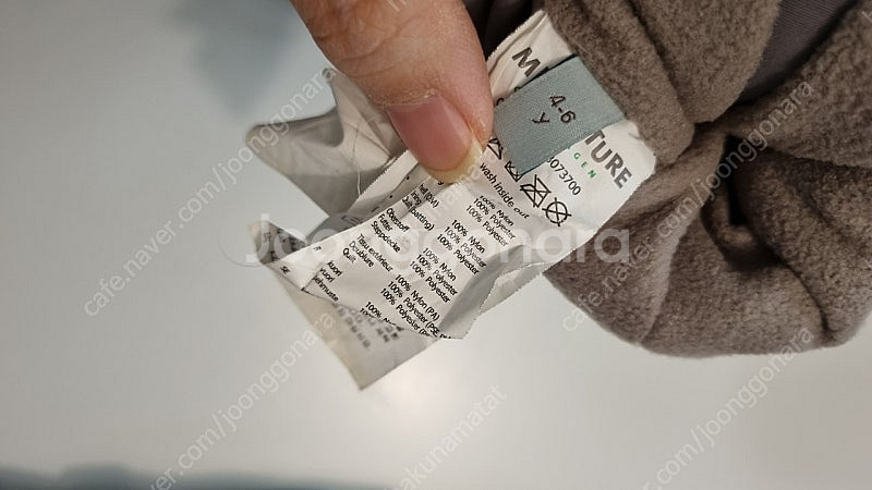 미니어쳐 스키장갑 그레이 4~6y 중고--4