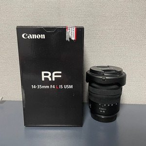 캐논 RF14-35 F4 L IS USM렌즈 파우치만 제외된 풀박스 판매합니다.