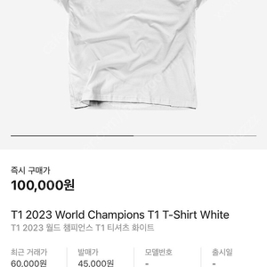 2023 T1 LOL 월즈 우승 기념 티