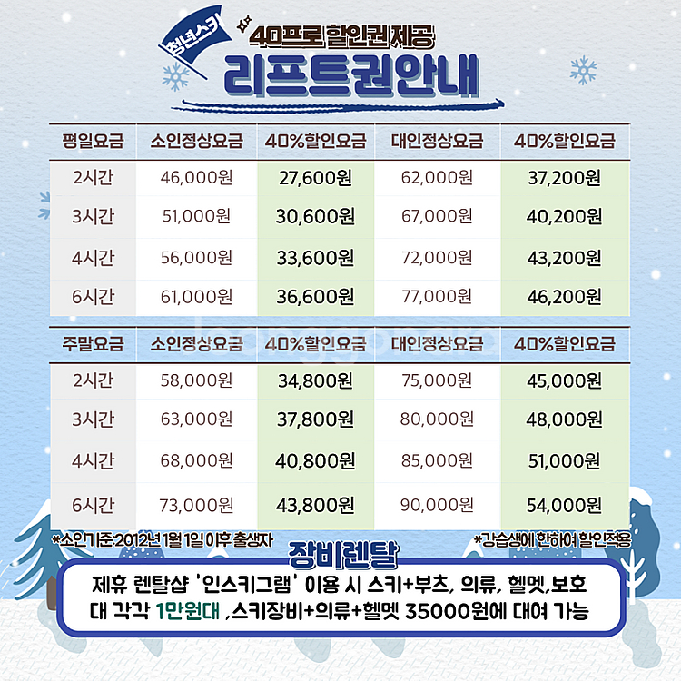 [지산]청년스키 성인,초등,유아 스키 보드 강습-3시간12만원(최저가) 시즌강습 사전예약 선착순 모집중 스키부츠 스...--4