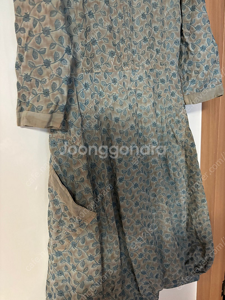 벌룬 펀칭 아일렛 플라워 롱원피스--4