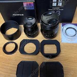 후지필름 xf33mm, xf23mm 풀박 a급 메탈후드 판매 또는 XF16-55mmF2.8 교환