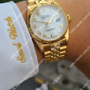 [정품] 롤렉스 데이저스트 36 올금통 화이트로만 18K 쥬빌레 브레이슬릿 금통 (Rolex Datejust 36 Jubilee Roman Dial 18K Solid YG)