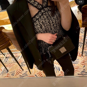 더로랑 two way frindge knit top s