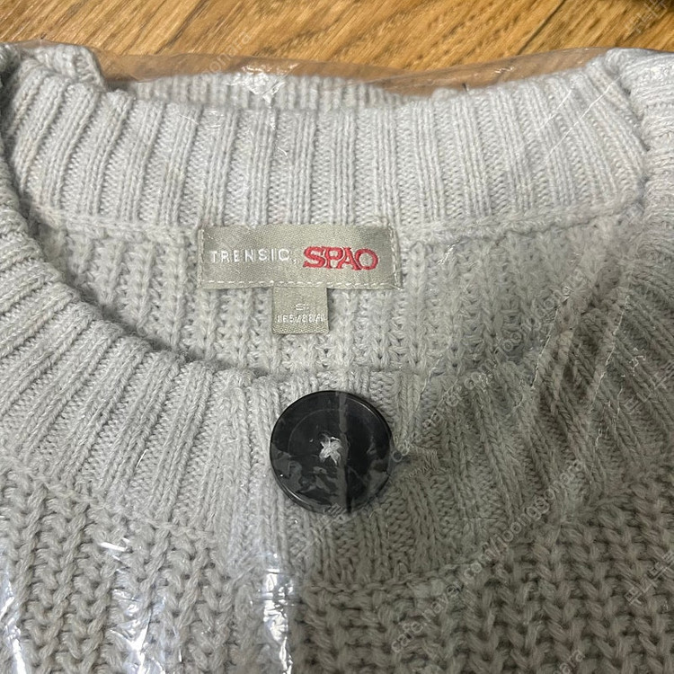 새제품 스파오 하찌 라운드넥 가디건 s사이즈 카디건 라이트그레이 90--5