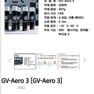 미개봉 미사용 전기차용 소화기 GV-Aero 3