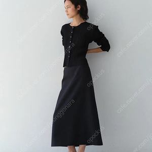 샵레터 letter Peta long skirt deep charcoal