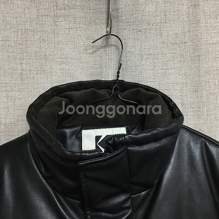 KODAK 코닥 오버핏 여성 하이넥 레더 패딩 자켓 S--1