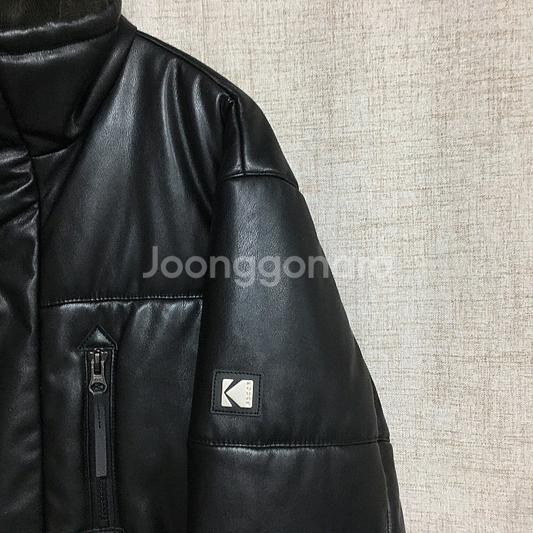 KODAK 코닥 오버핏 여성 하이넥 레더 패딩 자켓 S--2