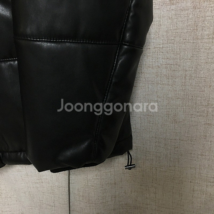 KODAK 코닥 오버핏 여성 하이넥 레더 패딩 자켓 S--3