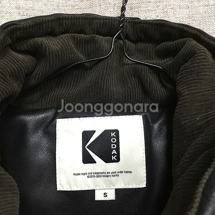 KODAK 코닥 오버핏 여성 하이넥 레더 패딩 자켓 S--4