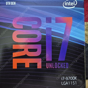 인텔 i7 9700k cpu 팝니다(노뚜따,박스O)