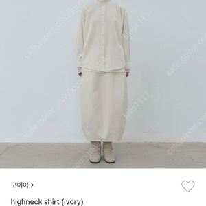 (새상품) moia 모이아 Highneck Shirt 하이넥 셔츠 블라우스 (ivory) free사이즈