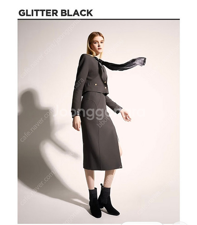 헤이앤코이 글리터블랙 삭스부츠 255--6
