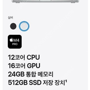 맥북 프로 14인치 M4 Pro 12코어 16코어 24gb 512gb 실버