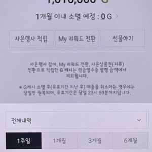 갤러리아 백화점 G캐시 7% 할인 판매