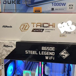 7800X3D, B650E, 48G, 7900 XTX Taichi, 980 PRO 2TB, 1000W 화이트 본체 판매합니다.