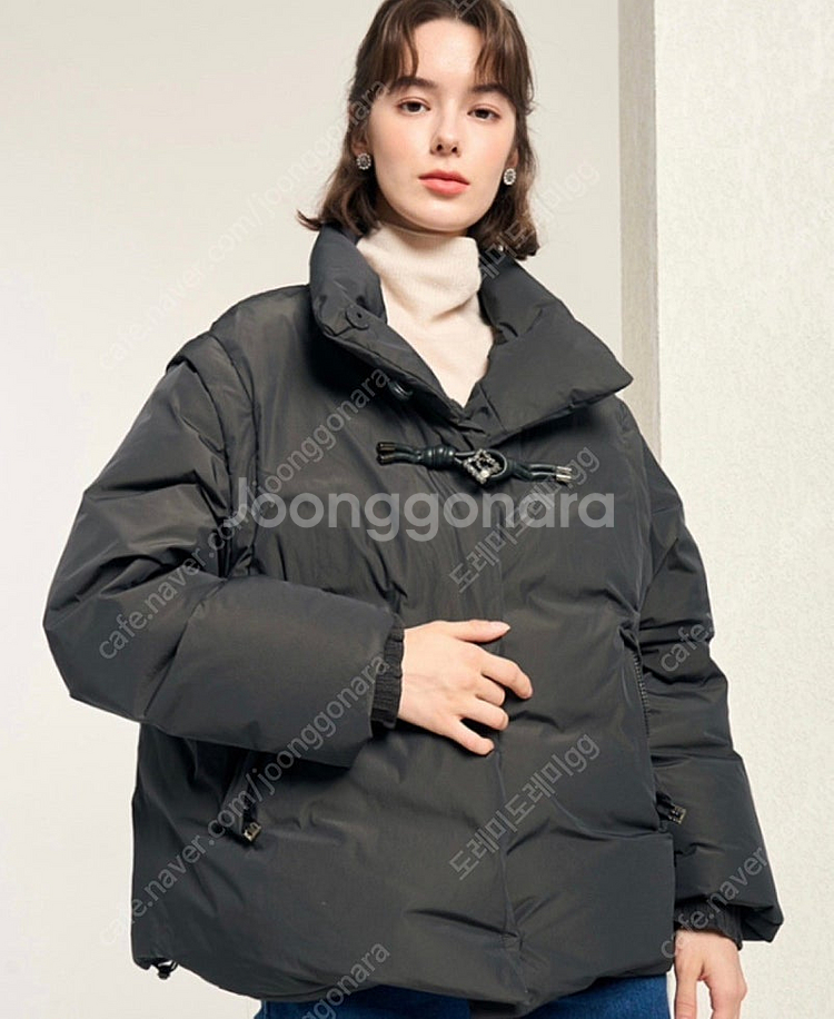 마인 디테처블 슬리브구스다운 점퍼 한섬 마인 패딩--1