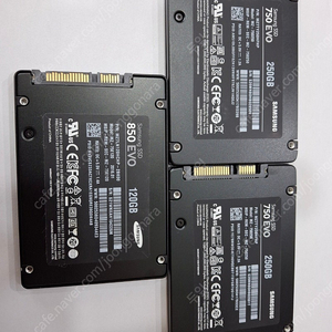 삼성 SSD 750 EVO 250g 2개, 850 120g 1개