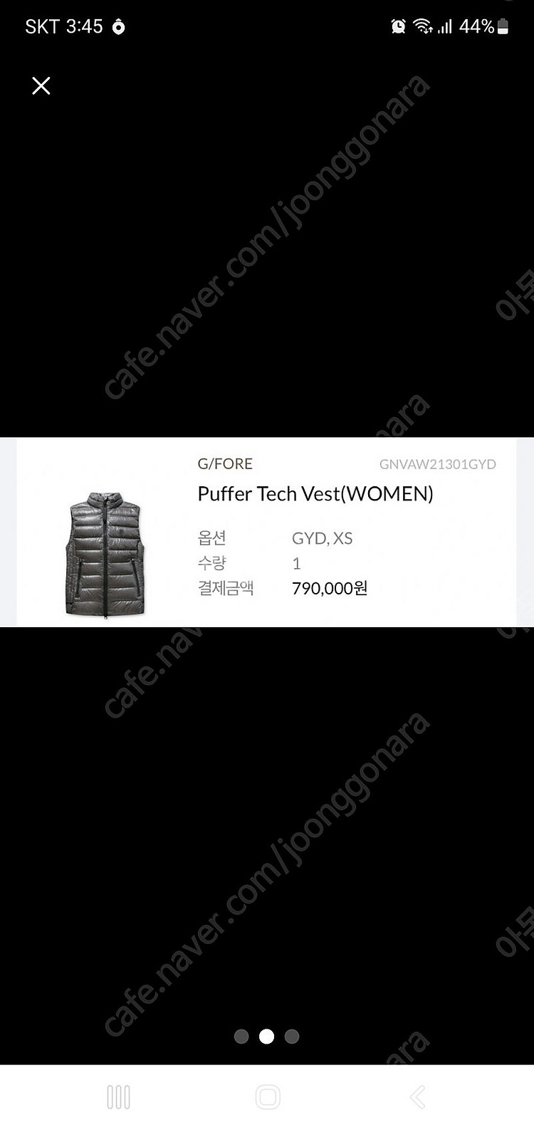 [정품/1회,새제품] 지포어 여성패딩 베스트 XS,S--2