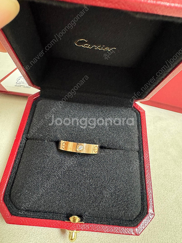 까르띠에 러브링 다이아 1P 54호 로즈골드--1