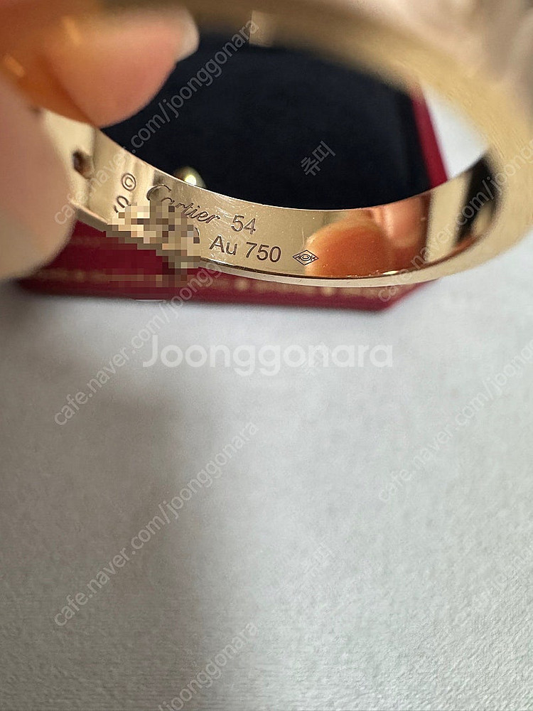 까르띠에 러브링 다이아 1P 54호 로즈골드--5