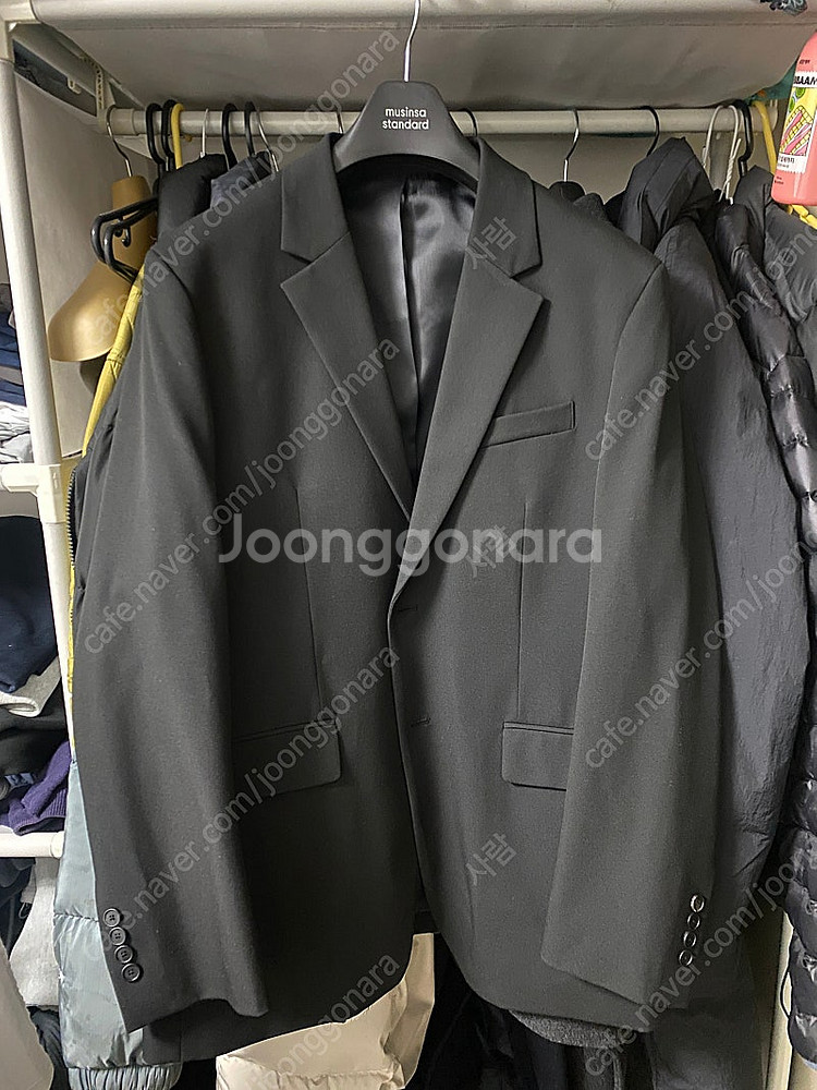 무신사스탠다드 릴렉스드 베이식 블레이저 [블랙] XXL...--2