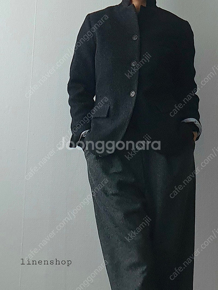 리넨샵 부클레울 블랙 티롤 자켓, 부티에 울린넨 팬츠 ...--2