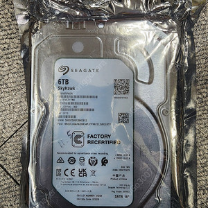 CCTV HDD 시게이트 6테라 seagate 스카이호크 미개봉 팝니다