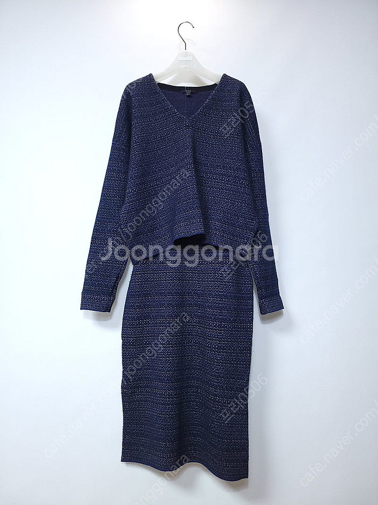 코스 루즈핏 브이넥 밴딩 니트 셋업--1