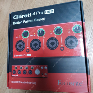 포커스라이트 클라렛 4pre Focusrite Clarett 4pre USB 팝니다