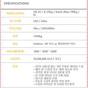 [특가] 25kg 중대형 로스터기 – 미개봉 새제품, 즉시 설치 가능!