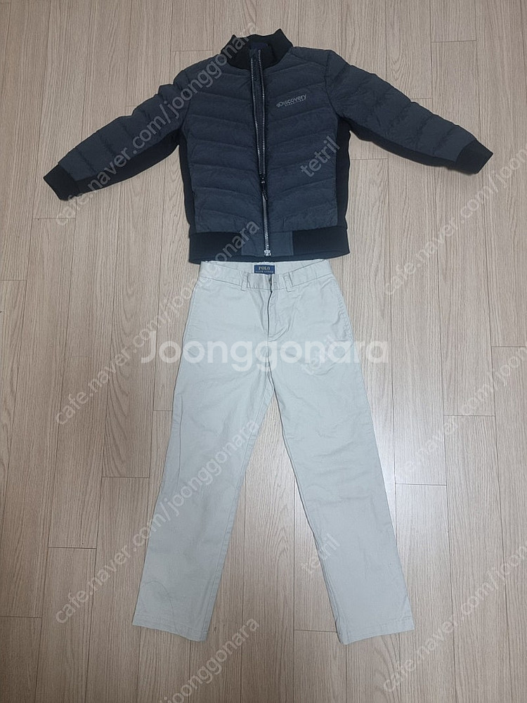 디스커버리 경량패딩 120. 월드폴로 면바지 110--0