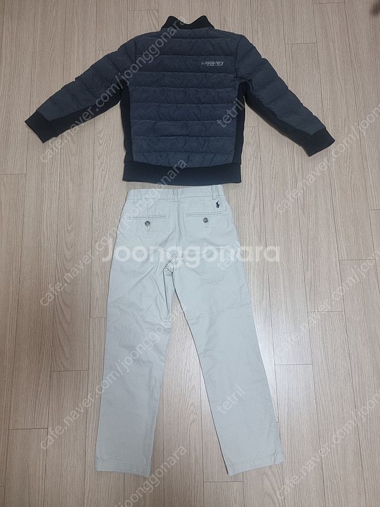 디스커버리 경량패딩 120. 월드폴로 면바지 110--1