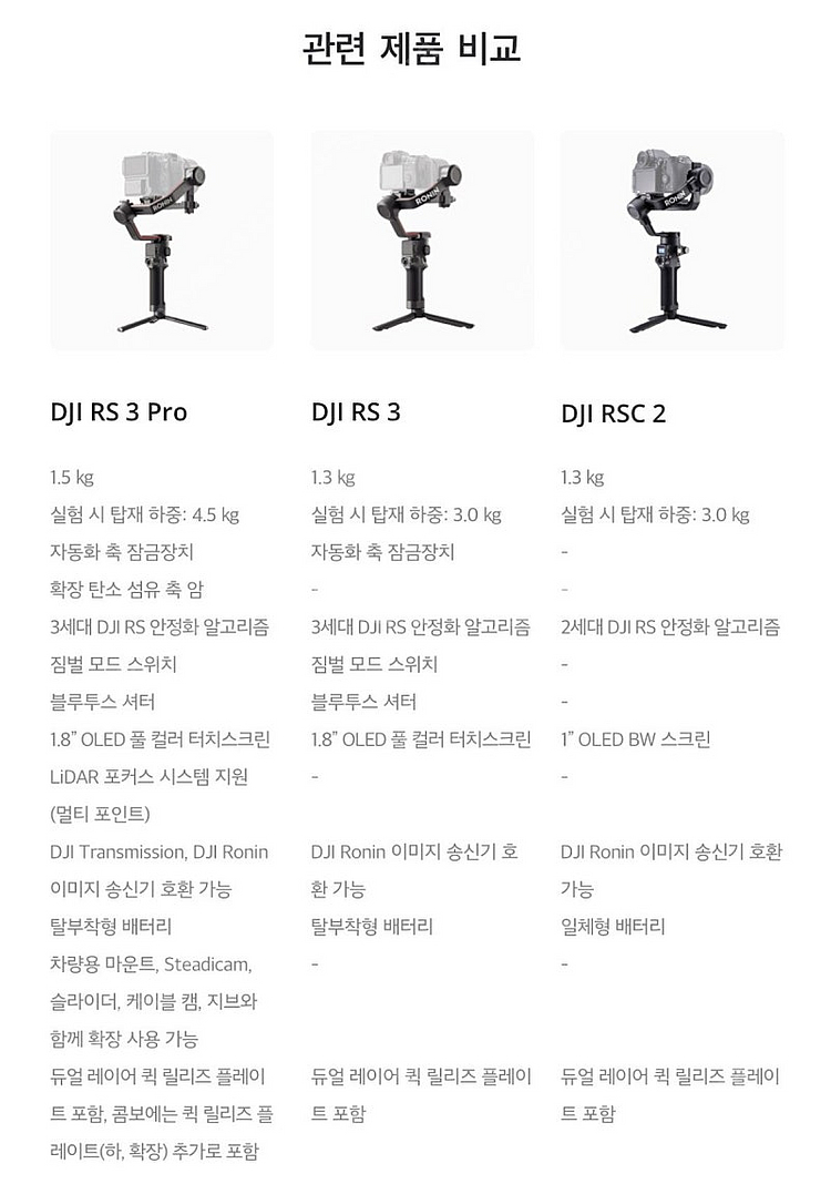 로닌 rs3 pro 콤보 짐벌 영화촬영용 (새상품)--1