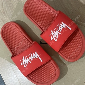 Nike x Stussy Benassi Slide Habanero Red